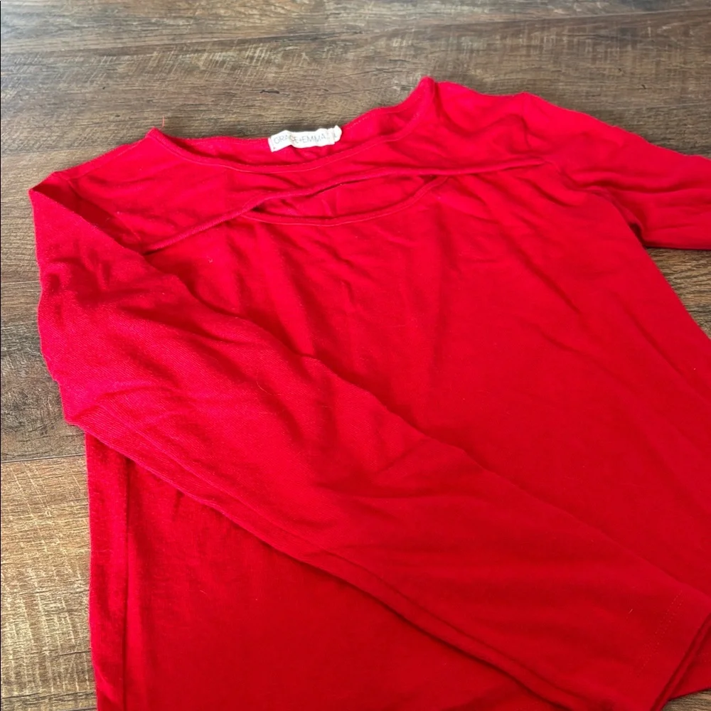 Red Keyhole Sweater - Picture 3 of 4